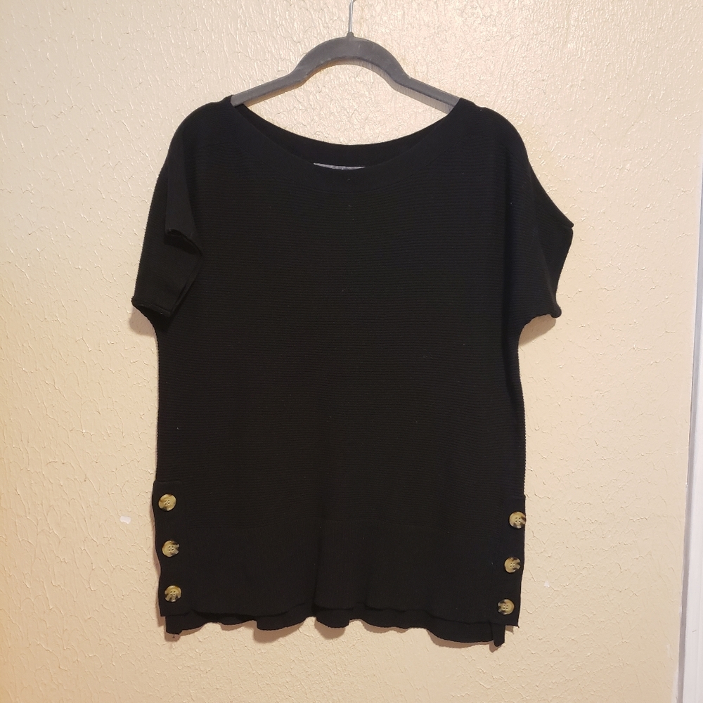 Marled Short Sleeve Sweater Size‎ Small Ribbed